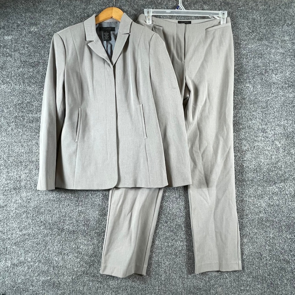 The Limited Pant Suit Womens M 10 Gray Stretch Professional Career Blazer Set